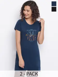 Duchess Pack Of 2 Printed Longline Lounge Tshirts