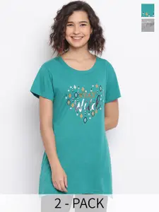 Duchess Women Pack Of 2 Printed Cotton Lounge Tshirts