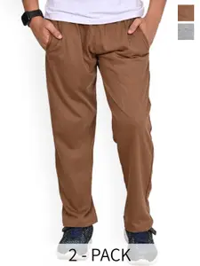 BAESD Boys Pack Of 2 Mid Rise Cotton Regular Track Pants