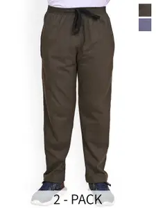 BAESD Boys Pack Of 2 Mid-Rise Pure Cotton Track Pants