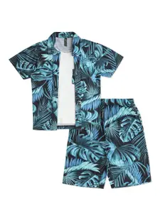 earth conscious Boys Printed Pure Cotton T-shirt With Shirt & Short