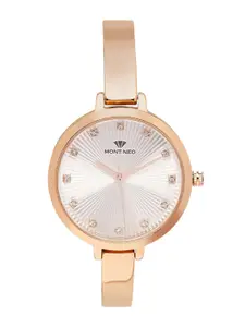 MONT NEO Women Dial & Stainless Steel Bracelet Style Straps Analogue Watch 9004T-M3307