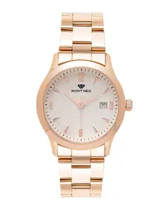 MONT NEO Women Textured Dial & Stainless Steel Straps Analogue Watch 8010E-M3303
