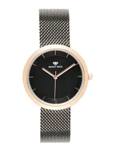 MONT NEO Women Dial & Stainless Steel Bracelet Style Straps Analogue Watch 9002T-B3304