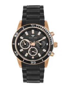 MONT NEO Men Embellished Dial & Stainless Steel Bracelet Style Watch 1036C-M3404