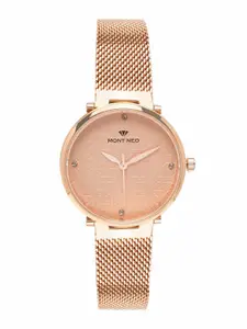 MONT NEO Women Embellished Dial Bracelet Style Straps Analogue Watch 9006T-B3307