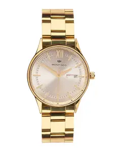 MONT NEO Men Embellished Dial & Stainless Steel Style Straps Analogue Watch 8007T-M2203