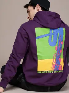 WROGN Printed Hooded Oversized Sweatshirt