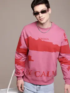 WROGN Graphic Printed Oversized Fit Sweatshirt