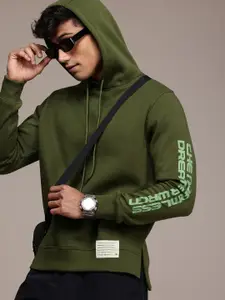 WROGN Typography Printed Hooded Pullover Sweatshirt