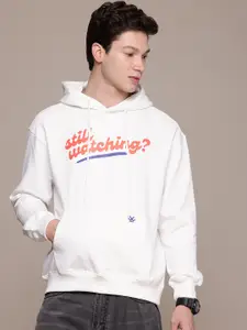 WROGN Typography Printed Oversized Fit Hooded Sweatshirt