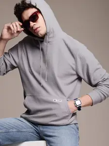 WROGN Self Design Hooded Pullover Sweatshirt