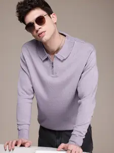 WROGN Shirt Collar Pullover Sweater