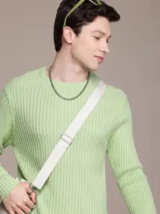 WROGN Self Striped Comfort Fit Pullover