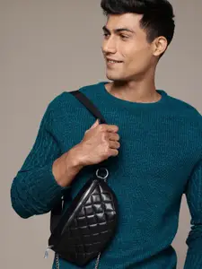 WROGN Round Neck Ribbed Sweaters