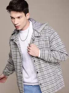 WROGN Checked Hooded Oversized Tailored Jacket