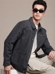 WROGN Pure Cotton Spread Collar Denim Jacket