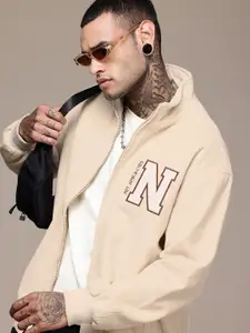 WROGN Pure Cotton Embroidered Detail Corduroy Bomber Jacket