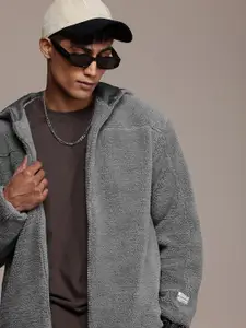 WROGN Oversized Fuzzy Hooded Tailored Jacket
