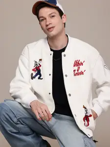 WROGN Goofy Embroidered Oversized Bomber Jacket