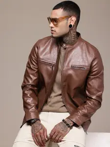 WROGN Band Collar Biker Jacket