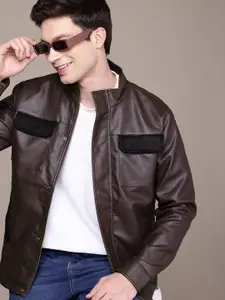 WROGN Mock Collar Biker Jacket