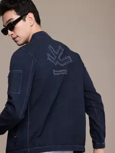 WROGN Pure Cotton Brand Logo Applique Denim Jacket
