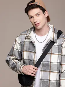 WROGN Checked Flannel Oversized Fit Tailored Jacket