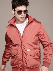 WROGN Mock Collar Convertible Hood Bomber Jacket