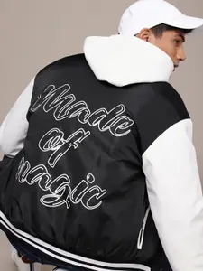 WROGN Typography Hooded Padded Varsity Jacket