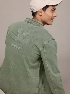 WROGN Pure Cotton Brand Logo Applique Denim Jacket