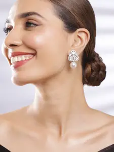 Rubans Silver Plated Cubic Zirconia Classic Drop Earrings