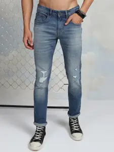 HIGHLANDER Men Slim Fit Mildly Distressed Heavy Fade Stretchable Jeans