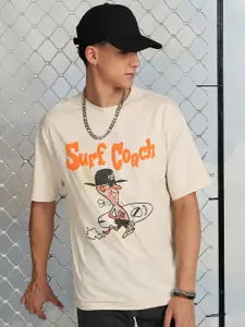 HIGHLANDER Typography Printed Relaxed Fit Round Neck Cotton T-shirt