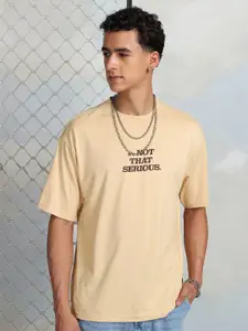 HIGHLANDER Typography Printed Relaxed Fit Round Neck Cotton T-shirt