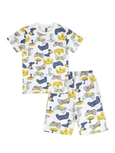 earth conscious Boys Conversational Printed Pure Cotton T-shirt With Short