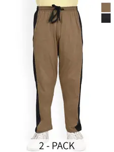 BAESD Boys Pack Of 2 Pure Cotton Mid Rise Side Panel Detail Track Pants