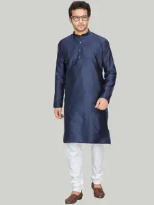 Authentics Self Design Mandarin Collar Jacquard A-Line Kurta