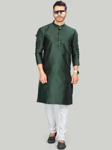 Authentics Mandarin Collar Floral Printed Regular Straight Kurta