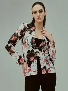 TANDUL Floral Printed Tie-Up Shrug