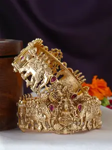 Adwitiya Collection Set Of 2 Gold-Plated Stone-Studded Bangles