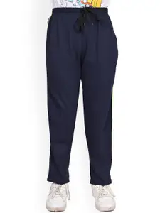 BAESD Boys Contrasting Double Side Panel Mid Rise Cotton Regular Lower Track Pants