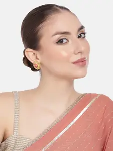 Estele Gold-Plated Floral Crystals Studs