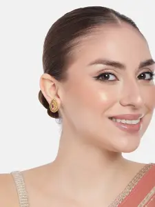 Estele Gold-Plated Teardrop Shaped Crystal Studs