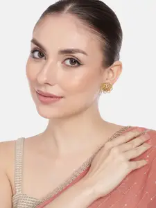 Estele Gold-Plated Floral Crystals Studs