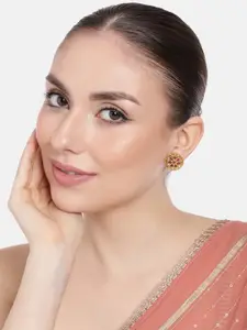 Estele Gold-Plated Floral Crystals Studs