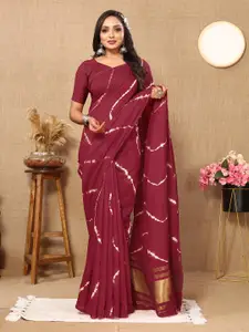 KALINI Tie and Dye Zari Pure Cotton Handloom Banarasi Saree