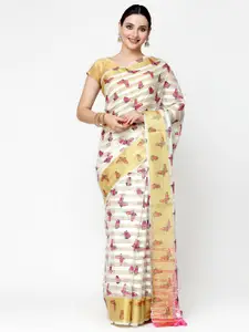 ISHQY Floral Zari Silk Cotton Saree