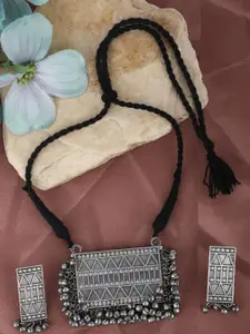 Anouk Silver-Plated Oxidised Necklace and Earrings