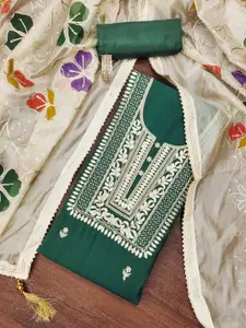 KALINI Embroidered Pure Silk Unstitched Dress Material